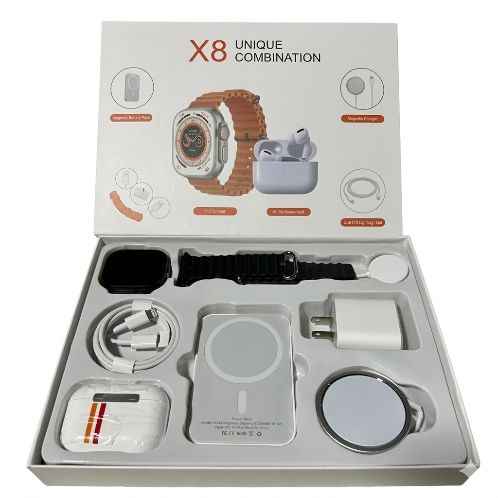 Smartwatch X8 Ultra + Mega Pack 7-en-1 ⚡