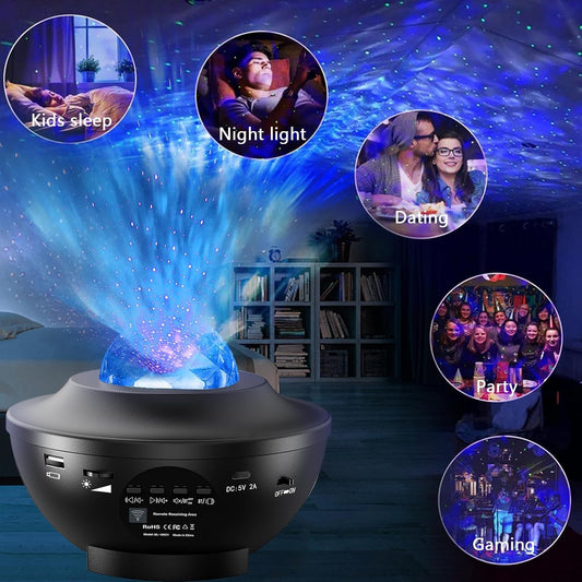 Proyector Galaxia OVNI con Parlante Bluetooth